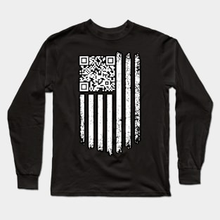 Trump Dance QR with America Flag Long Sleeve T-Shirt